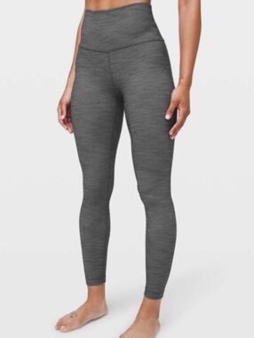 Lululemon Align Pant II 25"  Mini Heathered Herringbone Heathered Black White 8
